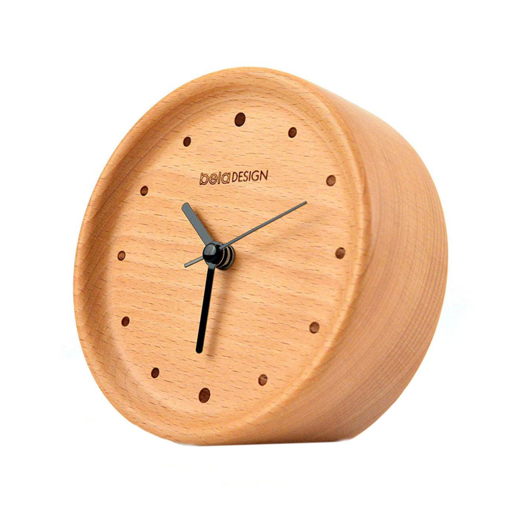 wood table clock